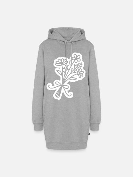 Blumenstrauß - Hoodie-Kleid - Grau meliert