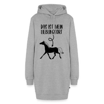 Dressur Voltigieren Pferde Pferdesprüche Geschenk - Hoodie-Kleid - Grau meliert - Vorne - AI Model Female 172 light (172cm)