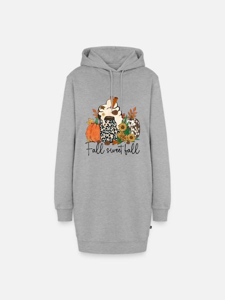 Herbst Süßer Herbst - Hoodie-Kleid - Grau meliert