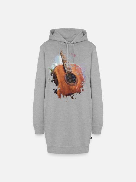 Gitarre - Hoodie-Kleid - Grau meliert