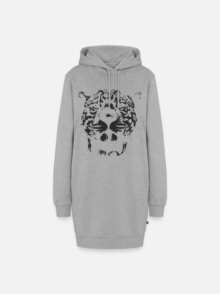 Jaguar Kopf in Grauer Farbe - Hoodie-Kleid - Grau meliert