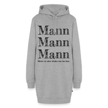 Mann Mann Mann heute ist aber wieder was los hier - Hoodie-Kleid - Grau meliert - Vorne - AI Model Female 172 light (172cm)