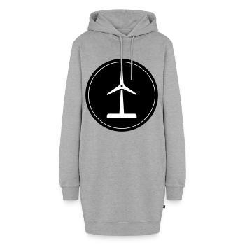 Windrad Silhouette - Hoodie-Kleid - Grau meliert - Vorne - AI Model Female 172 light (172cm)