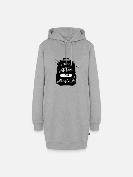 Weniger Alltag, mehr Abenteuer! - Hoodie-Kleid - Grau meliert