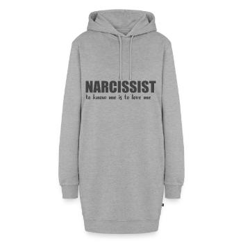 Narcissist - Hoodie-Kleid - Grau meliert - Vorne - AI Model Female 172 light (172cm)