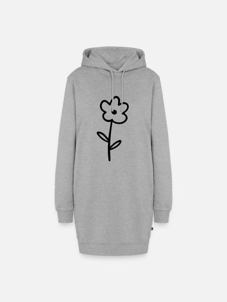 Blume - Hoodie-Kleid - Grau meliert