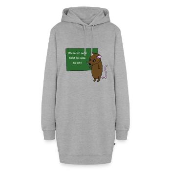 Lehrer - Hoodie-Kleid - Grau meliert - Vorne - AI Model Female 172 light (172cm)