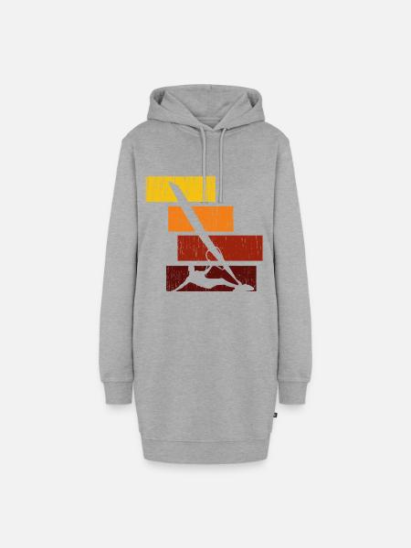 Windsurfen Buntes Hemd - Hoodie-Kleid - Grau meliert