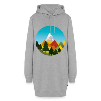 Herbst - Hoodie-Kleid - Grau meliert - Vorne - AI Model Female 172 light (172cm)