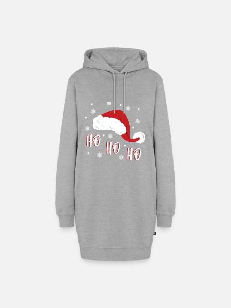 Weihnachten - Hoodie-Kleid - Grau meliert