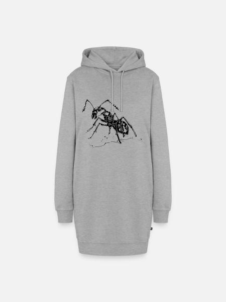 Ameise - Hoodie-Kleid - Grau meliert