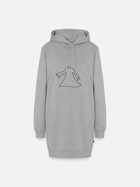Kleid - Hoodie-Kleid - Grau meliert