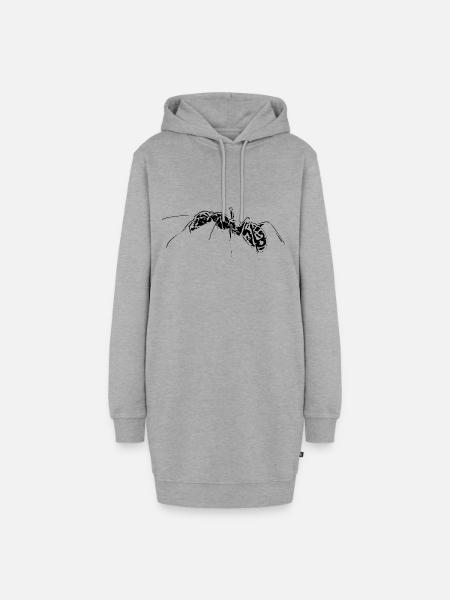 Ameise - Hoodie-Kleid - Grau meliert