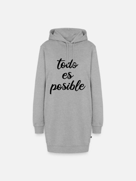 TODO ES POSIBLE - Hoodie-Kleid - Grau meliert