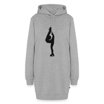 Schlittschuh Eislauf Eiskunstlauf Eiskunstlaufen - Hoodie-Kleid - Grau meliert - Vorne - AI Model Female 172 light (172cm)