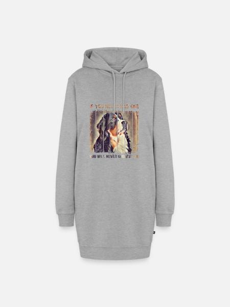 Berner Sennenhund - Hoodie-Kleid - Grau meliert