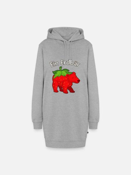 Ein Erdär Erdbeere Bär funny sweet Obst Geschenk - Hoodie-Kleid - Grau meliert
