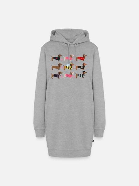 COLORFUL DACHSHUND - FARBENFROHE DACKEL - Hoodie-Kleid - Grau meliert