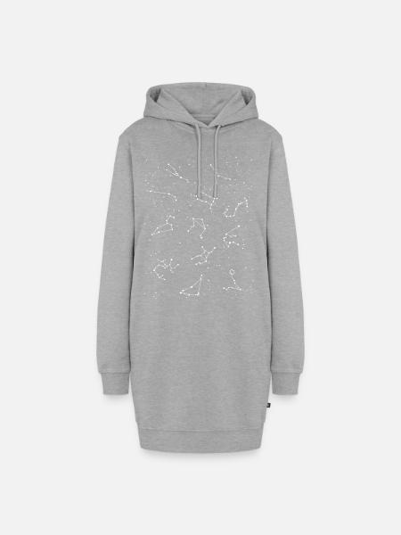 Sternbilder Sternzeichen Sternenhimmel - Hoodie-Kleid - Grau meliert