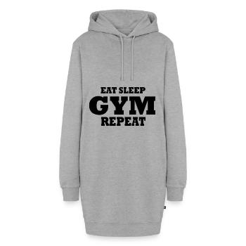 Gym - Hoodie-Kleid - Grau meliert - Vorne - AI Model Female 172 light (172cm)