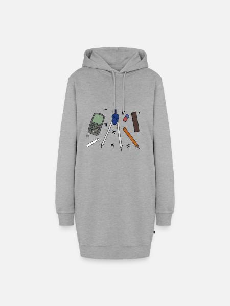 Mathelehrer - Hoodie-Kleid - Grau meliert