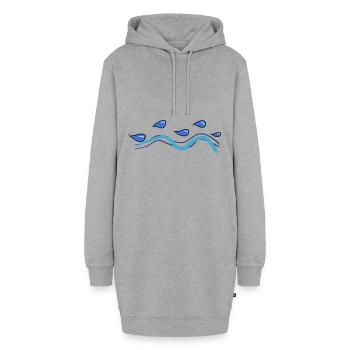 linie tropfen wasser symbol linien - Hoodie-Kleid - Grau meliert - Vorne - AI Model Female 172 light (172cm)