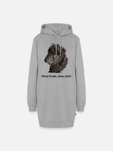 Ohne Pudel ohne mich - Hoodie-Kleid - Grau meliert