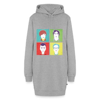 The Big Bang Theory Pop Art - Hoodie-Kleid - Grau meliert - Vorne - AI Model Female 172 light (172cm)
