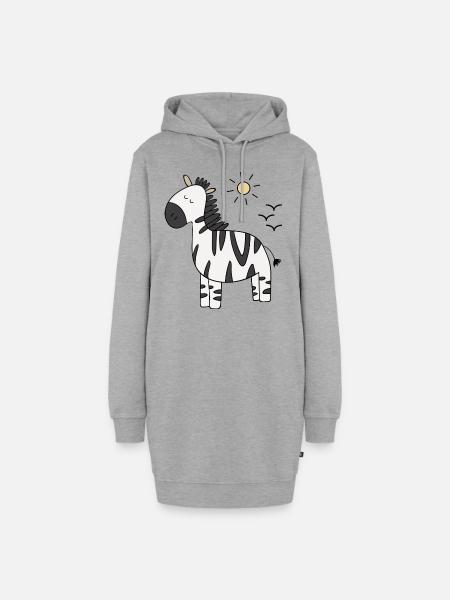 Zebra - Hoodie-Kleid - Grau meliert