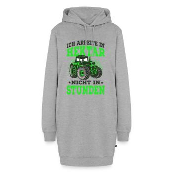 Landwirt - Hoodie-Kleid - Grau meliert - Vorne - AI Model Female 172 light (172cm)