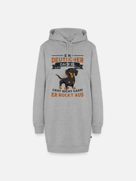 Dackel - Hoodie-Kleid - Grau meliert