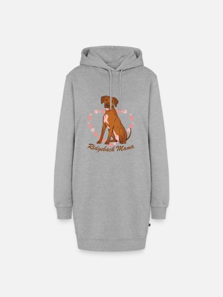 Rhodesian Ridgeback Mama - Hoodie-Kleid - Grau meliert