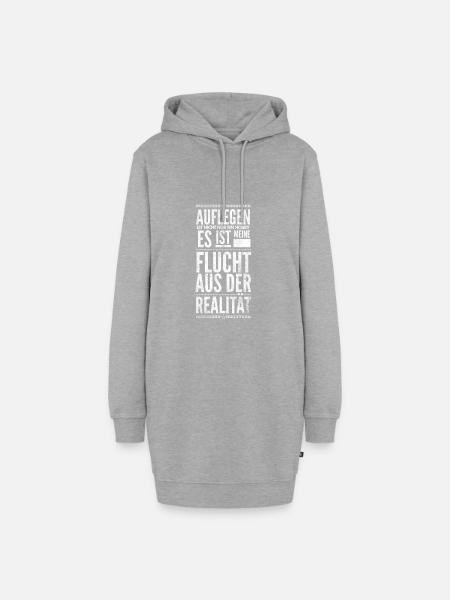 DJ Deejay Musik Techno Music Turntable Geschenk - Hoodie-Kleid - Grau meliert