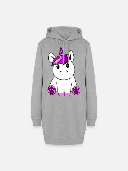Unicorn - Hoodie-Kleid - Grau meliert