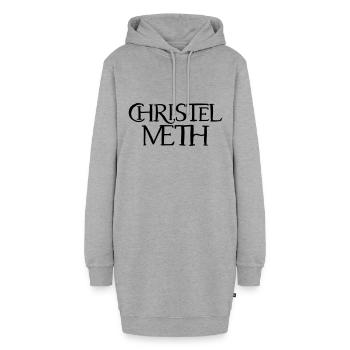 Christal Meth Parodie - Hoodie-Kleid - Grau meliert - Vorne - AI Model Female 172 light (172cm)