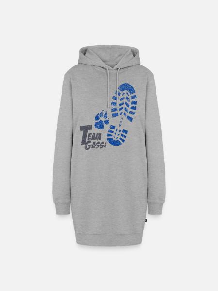 Fussabdruecke blau - Hoodie-Kleid - Grau meliert