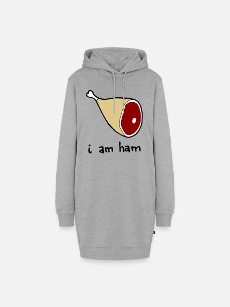 ich bin Schinken - Hoodie-Kleid - Grau meliert