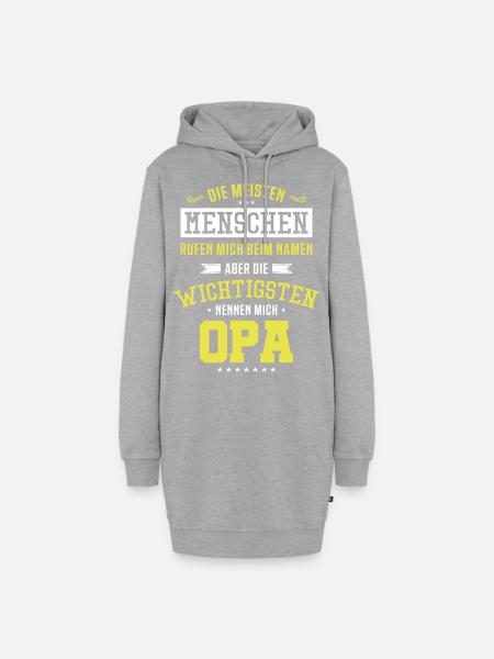 Opa Spruch - Hoodie-Kleid - Grau meliert