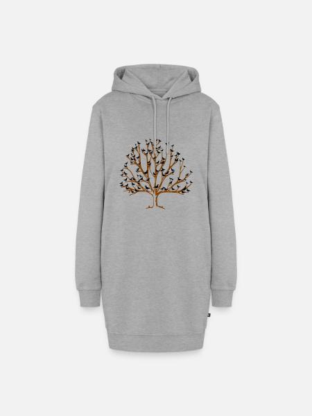 Vögel Vogel Vogelbeobachter - Hoodie-Kleid - Grau meliert