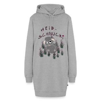 Heidschnucki - Hoodie-Kleid - Grau meliert - Vorne - AI Model Female 172 light (172cm)