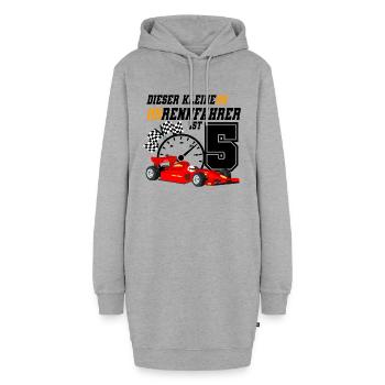 5. Geburtstag Rennfahrer - Hoodie-Kleid - Grau meliert - Vorne - AI Model Female 172 light (172cm)