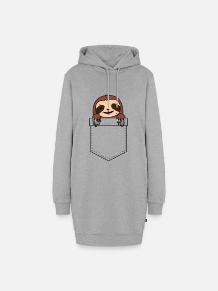 Sloth Faultier Tasche - Hoodie-Kleid - Grau meliert