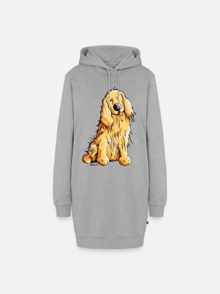 Happy Cocker Spaniel - Hoodie-Kleid - Grau meliert