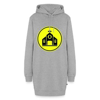 Kirche glaube - Hoodie-Kleid - Grau meliert - Vorne - AI Model Female 172 light (172cm)