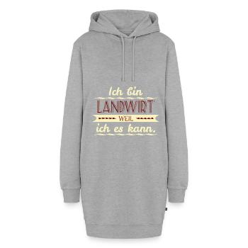 landwirt weil ich es kann - Hoodie-Kleid - Grau meliert - Vorne - AI Model Female 172 light (172cm)