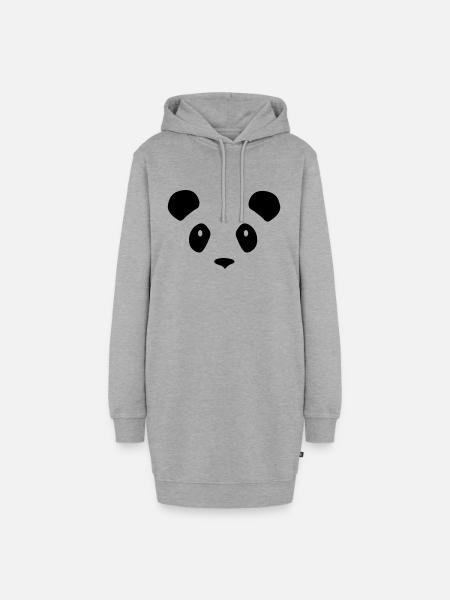 Panda - Hoodie-Kleid - Grau meliert