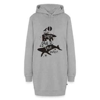 Wir sind erde - Hoodie-Kleid - Grau meliert - Vorne - AI Model Female 172 light (172cm)