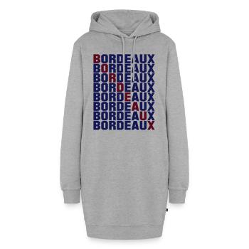 Bordeaux Gitter - Hoodie-Kleid - Grau meliert - Vorne - AI Model Female 172 light (172cm)