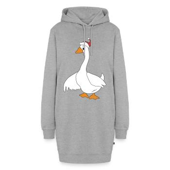 lustige Tiere zu Weihnachten - Hoodie-Kleid - Grau meliert - Vorne - AI Model Female 172 light (172cm)