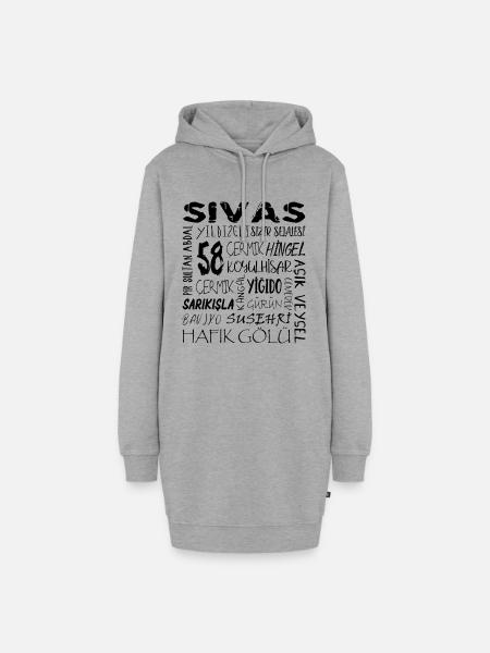 58 Sivas Sivasli - Hoodie-Kleid - Grau meliert